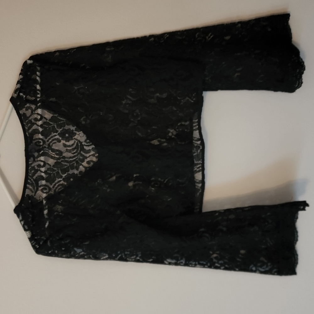 Black Breathable Lace Cardigan - Picture 2 of 3